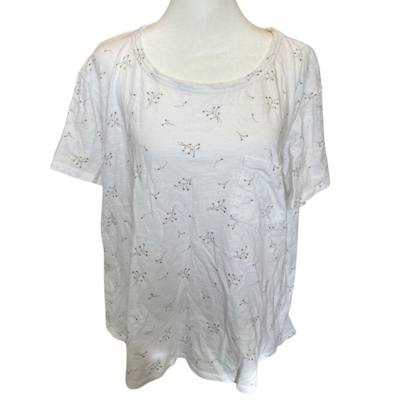 A.N.A. Comfy white tee with floral detail XXL P - Picture 1 of 4